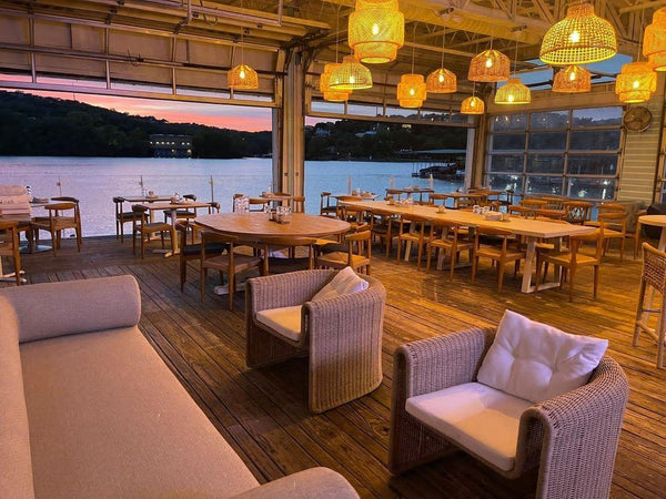 Patio seating for group events at Quince