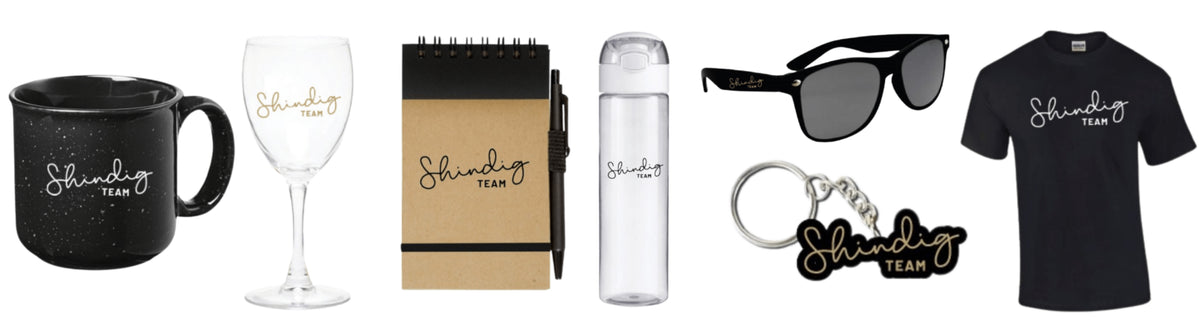 Personalized party decorations and favors from the Shindig Team